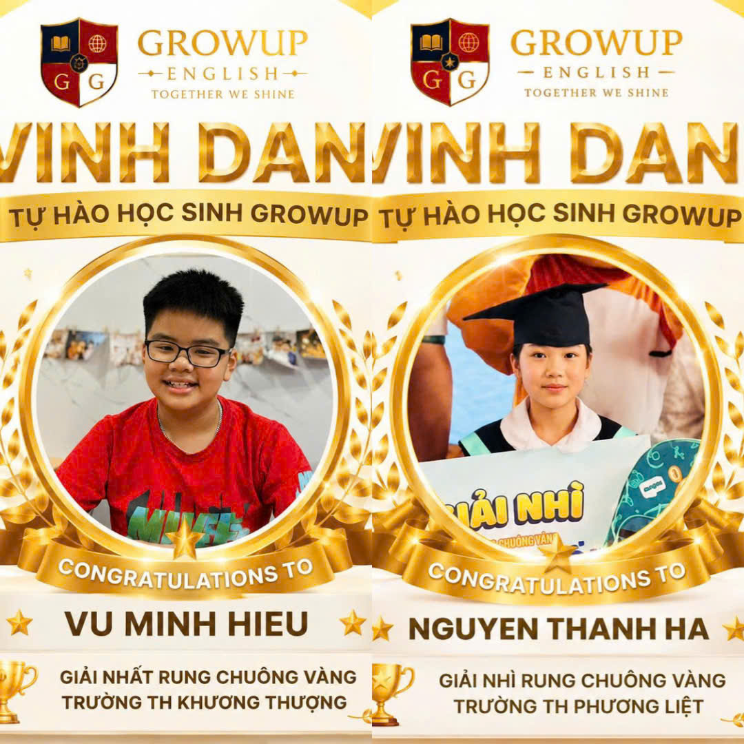 VINH DANH HỌC SINH ĐẠT GIẢI NHẤT , NHÌ RUNG CHUÔNG VÀNG TẠI TRƯỜNG