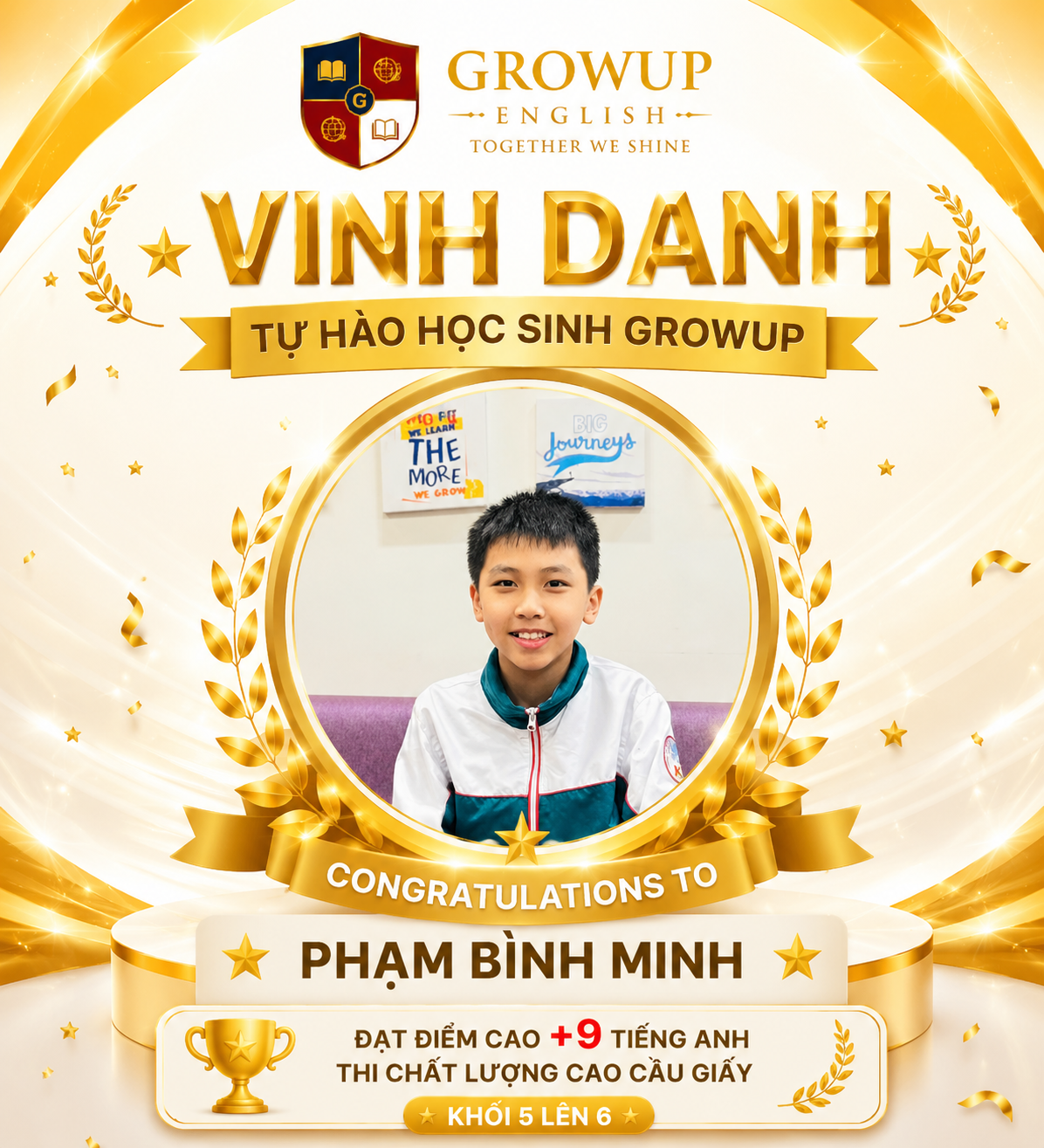 VINH DANH HỌC SINH ĐẠT ĐIỂM CAO TIẾNG ANH  CHẤT LƯỢNG CAO