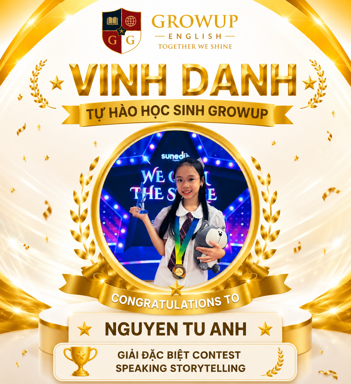 VINH DANH HỌC SINH ĐẠT GIẢI ĐẶC BIỆT CUỘC THI SPEAKING STORYTELLING MÙA 6